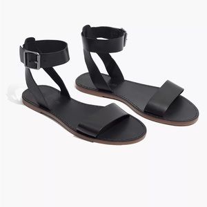Madewell the boardwalk ankle strap sandal in black size 7